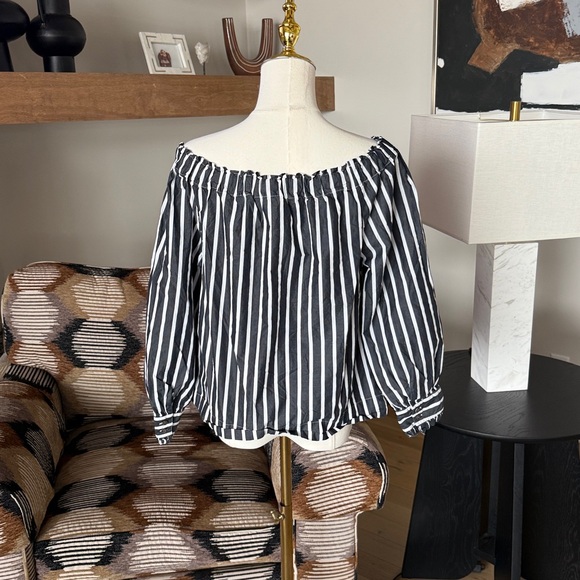 J.Crew Off Shoulder Striped Bow Top - Picture 3 of 8